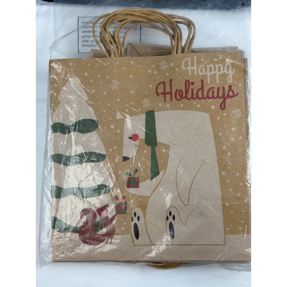 NEW Joiedomi 24 Pack Kraft Christmas Gift Bags Holiday Wrapping Ret $29 Present